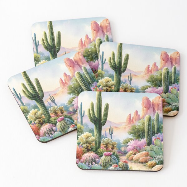 Item preview, Blooming Cactus Watercolor | Southwestern Desert Landscape designed and sold by MargaretWiktor.