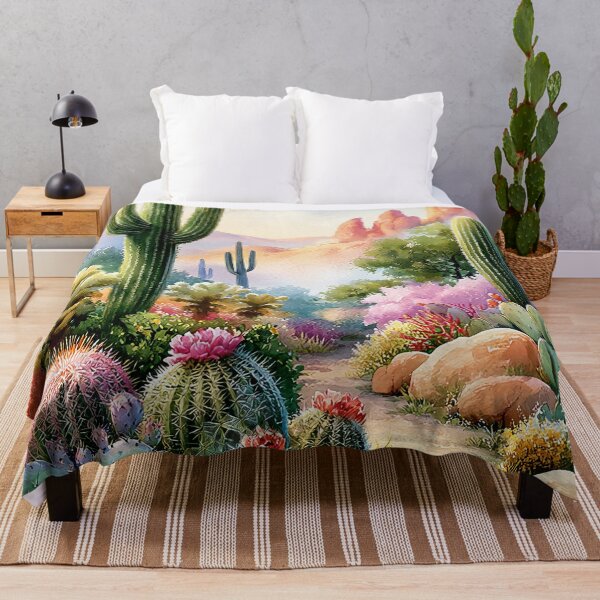 Item preview, Blooming Cactus Watercolor | Southwestern Desert Landscape designed and sold by MargaretWiktor.