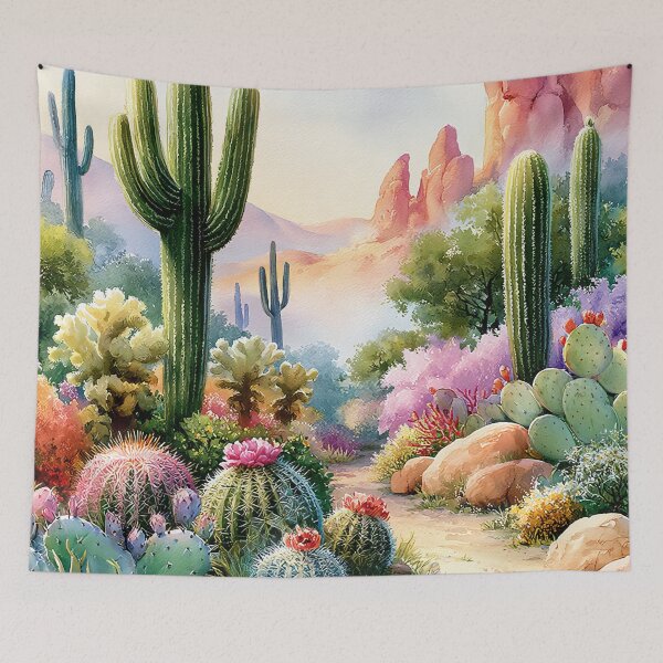 Item preview, Blooming Cactus Watercolor | Southwestern Desert Landscape designed and sold by MargaretWiktor.