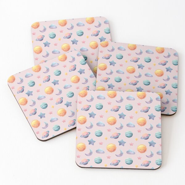 Item preview, Seamless Pattern with Suns, Moons, Stars, Clouds and Planets - Pastel Space Themed Print for Nursery Decor designed and sold by ArtFairy38.