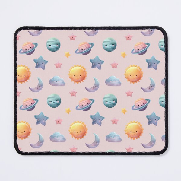 Item preview, Seamless Pattern with Suns, Moons, Stars, Clouds and Planets - Pastel Space Themed Print for Nursery Decor designed and sold by ArtFairy38.