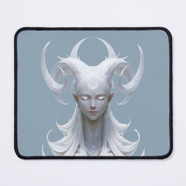Item preview, Moon Goddess Ram Horn Fantasy Portrait designed and sold by MythicMood.