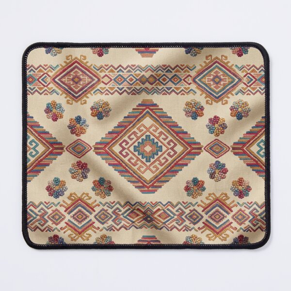 Item preview, Native Style Tribal Kilim Pattern - Geometric Ethnic Fabric Print - Boho Southwestern Seamless Design - Sand Turquoise Festival Fashion - Ethnic Pattern Gift designed and sold by WitchyBotanicaArt.