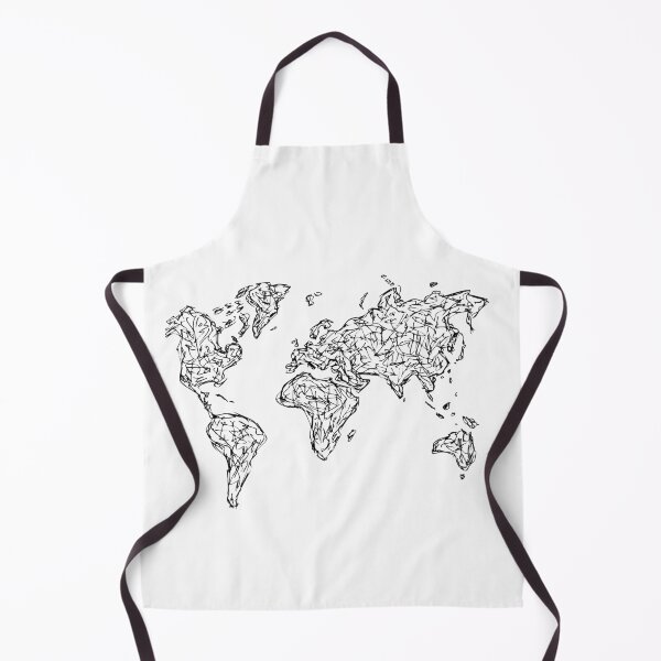 Item preview, World Map Handdrawn Ink Line Drawing designed and sold by SWSandraWechner.