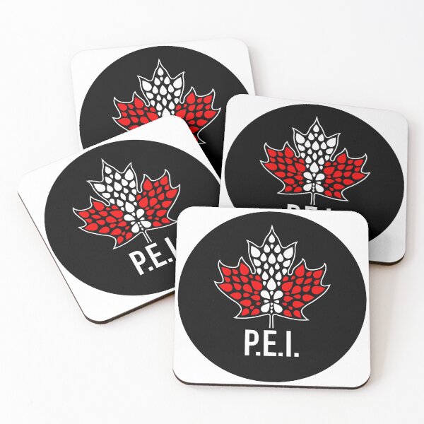 Item preview, PRINCE EDWARD ISLAND Modern Maple Leaf Emblem - BlkCircle designed and sold by Great Canadian Collective.