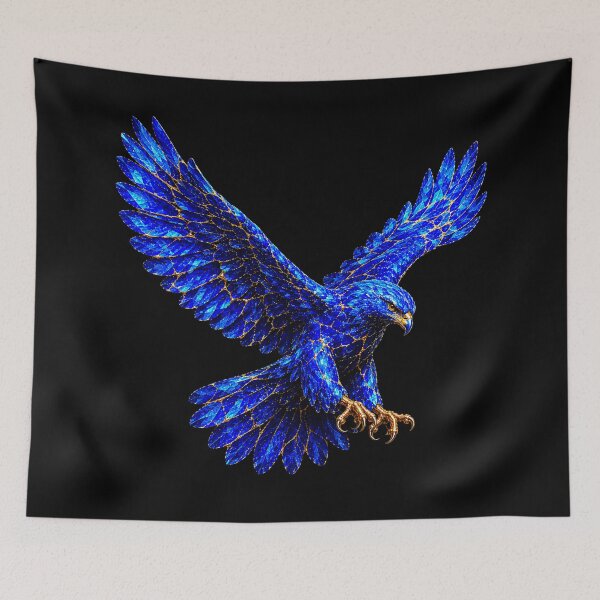 Item preview, Kintsugi - Sapphire and Gold - Enchanted Bird of Legends designed and sold by LegademaArt.