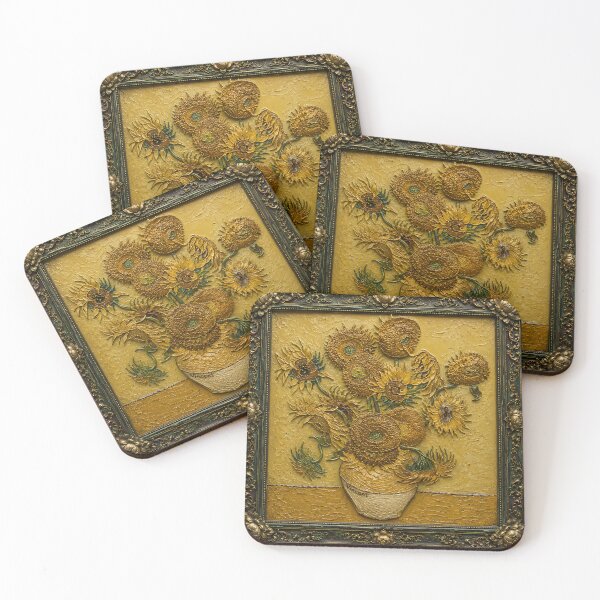 Item preview, Sunflowers in an Ornate Frame | Vintage Floral Wall Art designed and sold by ManJiangHong.