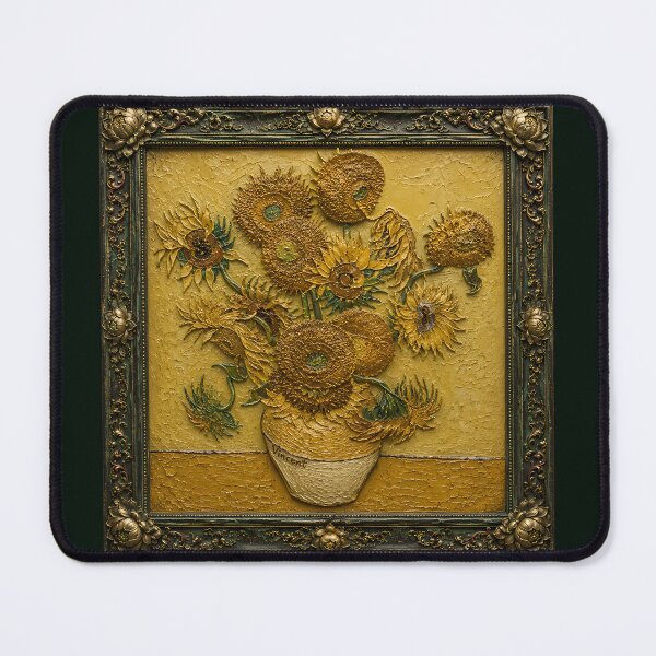 Item preview, Sunflowers in an Ornate Frame | Vintage Floral Wall Art designed and sold by ManJiangHong.