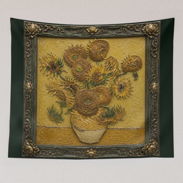 Item preview, Sunflowers in an Ornate Frame | Vintage Floral Wall Art designed and sold by ManJiangHong.