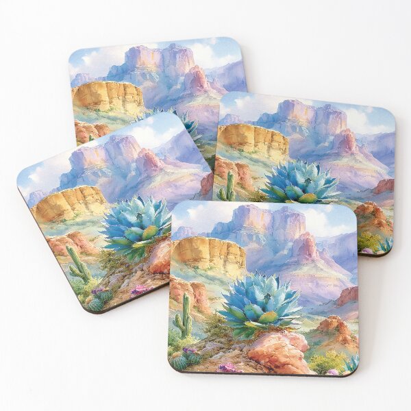 Item preview,  Blooming Cactus Watercolor | Southwestern Desert Landscape designed and sold by MargaretWiktor.