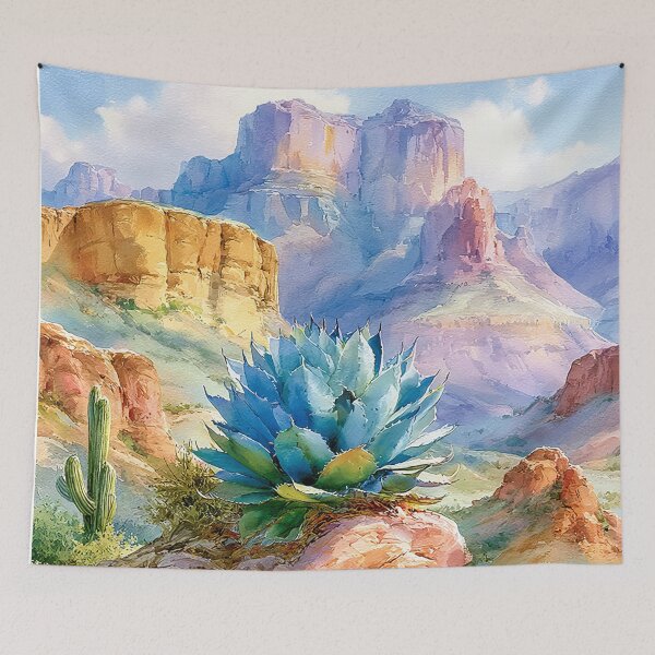 Item preview,  Blooming Cactus Watercolor | Southwestern Desert Landscape designed and sold by MargaretWiktor.