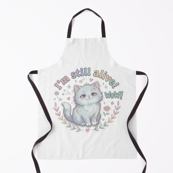 Item preview, I'm Still Alive Wow Funny Tired Pastel Cat Art designed and sold by TatiK-Treasures.