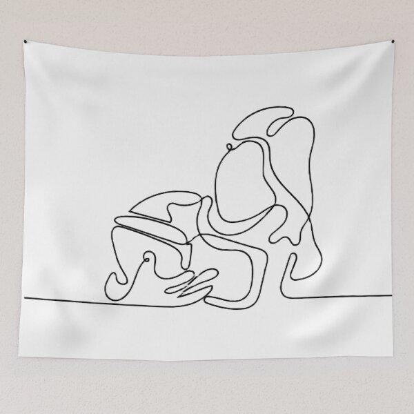 Item preview, Line Art Woman Reading Reader Book designed and sold by BuckaBaby.