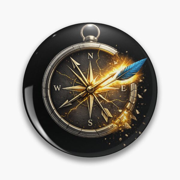 Item preview, Broken Compass — Feather Arrow Breaking Free Bold Adventure Dark Art designed and sold by ArtoryWorks.