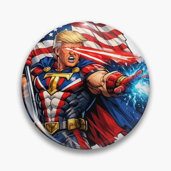 Item preview, Patriotic Trump Superhero Comic Art | American Flag Laser Eyes MAGA  designed and sold by Benito Del Ray.