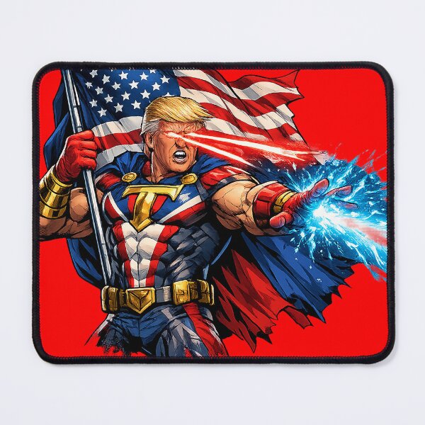 Item preview, Patriotic Trump Superhero Comic Art | American Flag Laser Eyes MAGA  designed and sold by Benito Del Ray.