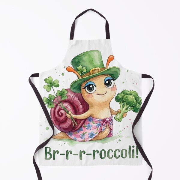 Item preview, Funny Watercolor Broccoli Snail designed and sold by PrintableBeats.