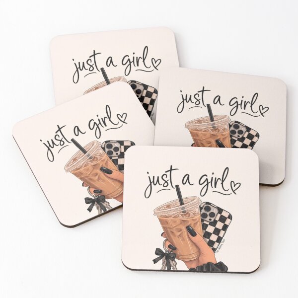 Item preview, Just A Girl Aesthetic Coffee Lover Illustration designed and sold by     Pink Chaos Club.