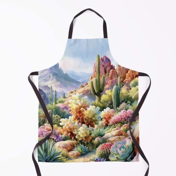 Item preview, Blooming Cactus Watercolor Art | Southwestern Desert Landscape designed and sold by MargaretWiktor.