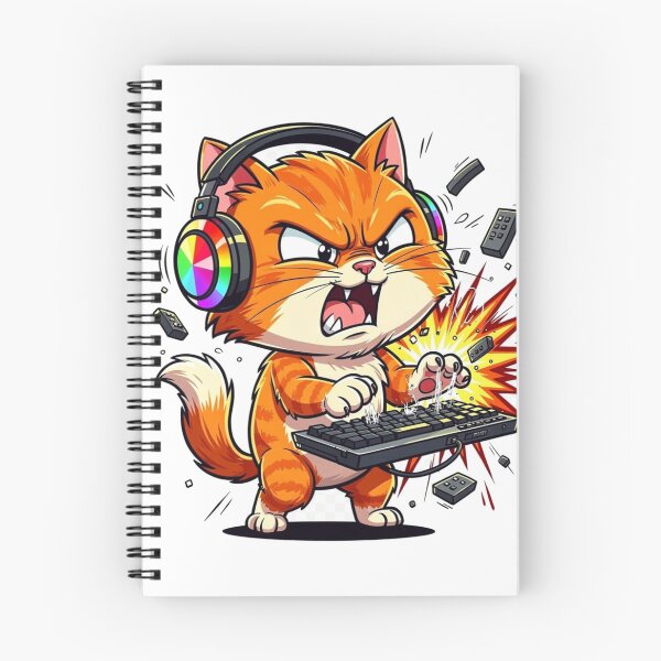 Item preview, Chaotic Gamer Cat Mascot designed and sold by PixelRageStudio.