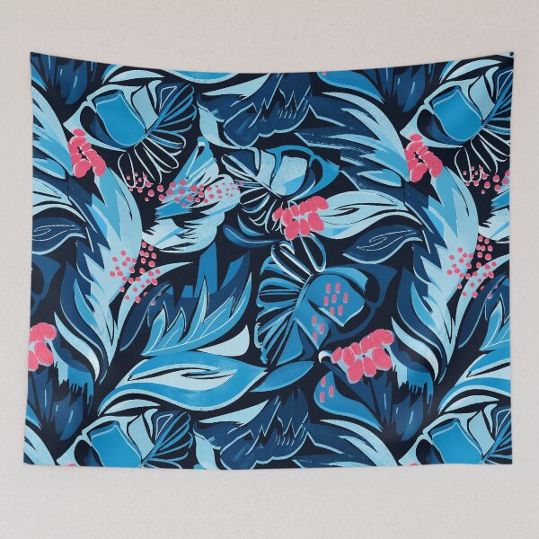 Item preview, Midnight Blue Tropical Botanicals designed and sold by imaniko.