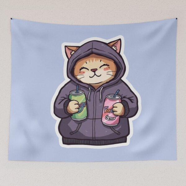 Item preview, No Sleep Just Gaming Cat Sticker designed and sold by Stylestickers55.