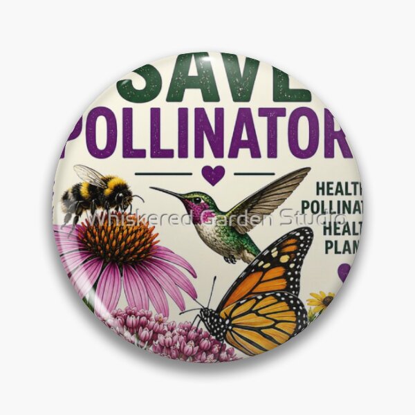 Item preview, Save Pollinators Wildlife Garden Sticker designed and sold by Whiskered Garden Studio.
