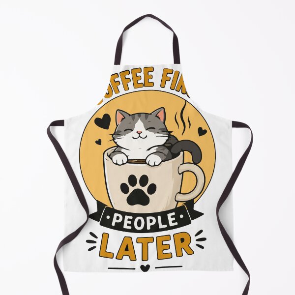 Item preview, Cute Cat in Coffee Mug First People Later Funny Graphic designed and sold by banglalook.