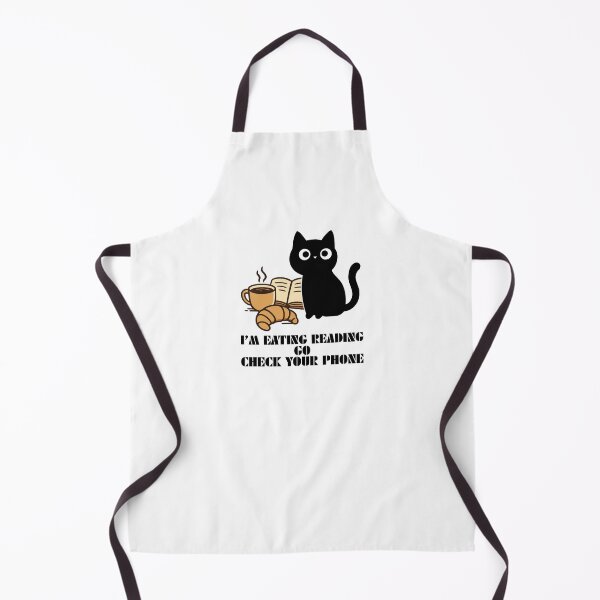 Item preview, Im Eating Reading Go Check Your Phone Cute Black Cat Book Lover Coffee Gift designed and sold by Art IN Pack.