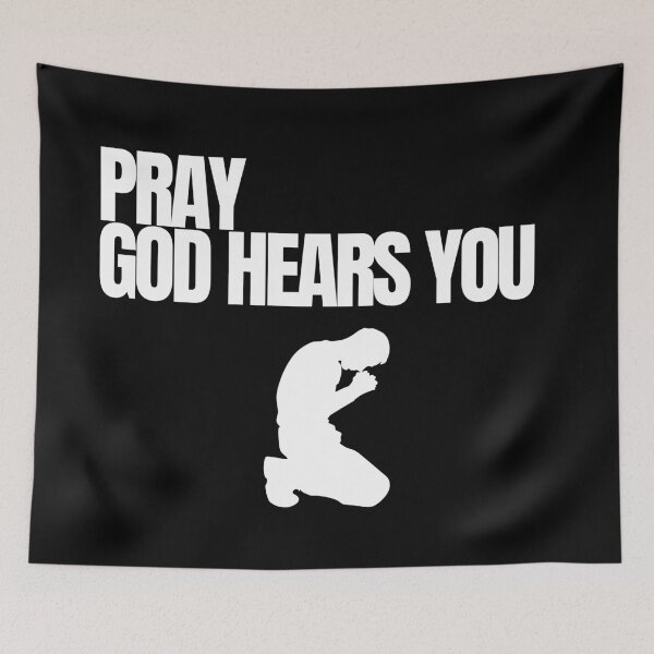 Item preview, Pray God Hears You White Silhouette Christian Prayer Streetwear Graphic designed and sold by LensDyn™.