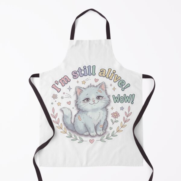 Item preview, I'm Still Alive Wow Funny Tired Pastel Cat Art designed and sold by TatiK-Treasures.