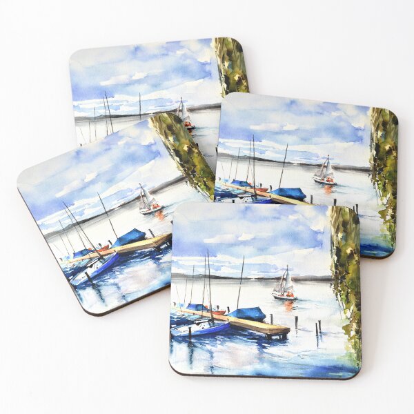 Item preview, Tranquil Lakeside with Sailboats designed and sold by CanotStop.