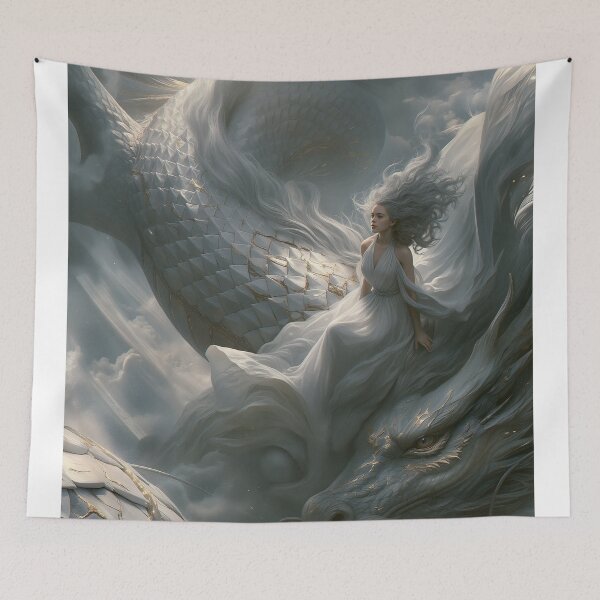 Item preview, The White Dragon’s Ascent designed and sold by oanaunciuleanu.