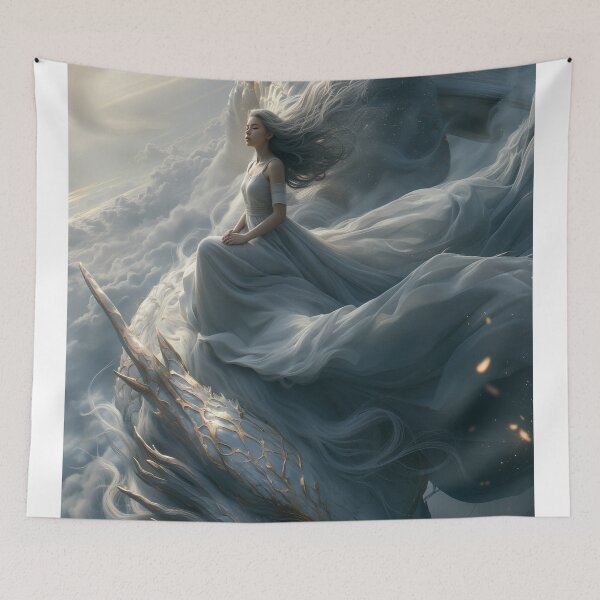 Item preview, The White Dragon’s Ascent designed and sold by oanaunciuleanu.