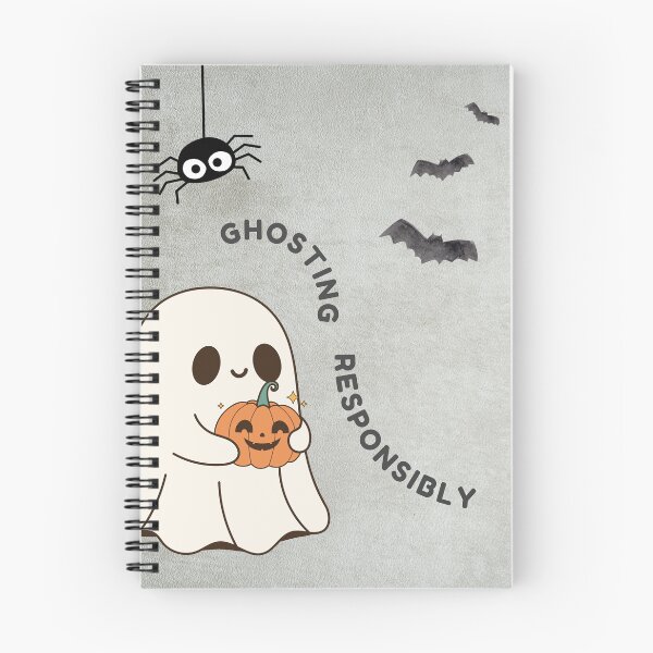 Item preview, Ghosting Responsibly Poster | Cute Halloween Ghost Wall Art designed and sold by Cozy Art Studio.