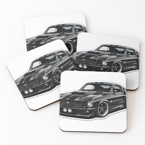 Item preview, Classic Black Muscle Car Vector Sticker designed and sold by AuraAuto.