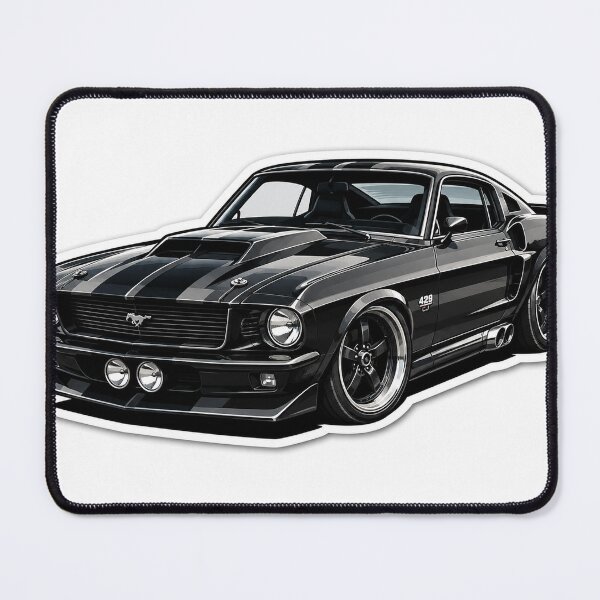 Item preview, Classic Black Muscle Car Vector Sticker designed and sold by AuraAuto.