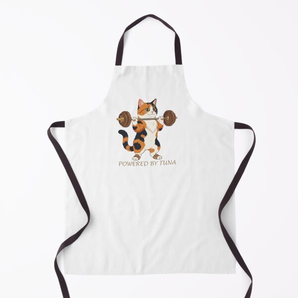 Item preview, Funny Calico Cat Lifting Gold Dumbbells Fitness Illustration designed and sold by Northern Glow Art.