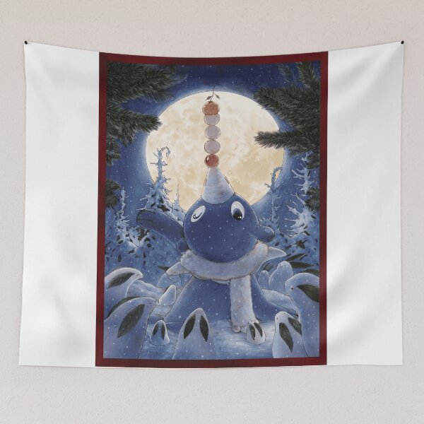 Item preview, Blue Creature Balances Berries Full Moon designed and sold by Hommatewel.