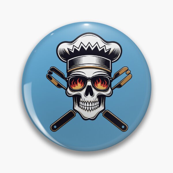 Item preview, Grill Master Skull – Badass BBQ Pitmaster Chef T-Shirt designed and sold by InkWeaveShop.