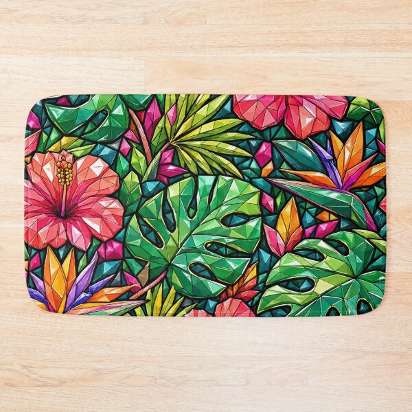 Item preview, Tropical Monstera and Hibiscus Botanical Pattern designed and sold by DjFreeq.