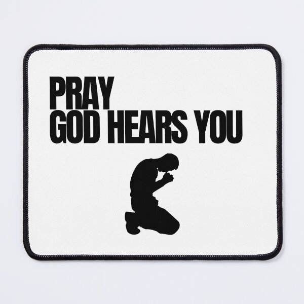 Item preview, Pray God Hears You Minimalist Black Silhouette Devotional Urban Streetwear designed and sold by LensDyn™.