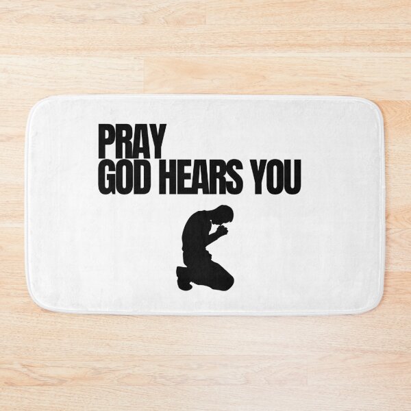 Item preview, Pray God Hears You Minimalist Black Silhouette Devotional Urban Streetwear designed and sold by LensDyn™.