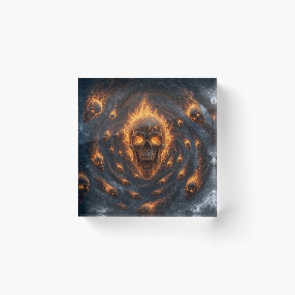 Item preview, Gothic Flaming Skull Vortex Thunderstorm Dark Art designed and sold by Aimaniia666.