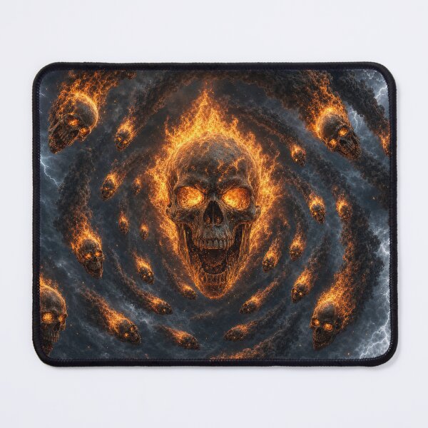 Item preview, Gothic Flaming Skull Vortex Thunderstorm Dark Art designed and sold by Aimaniia666.