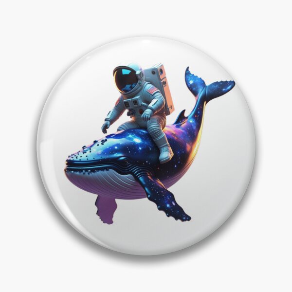 Item preview, Astronaut riding whale through galaxy designed and sold by kidoramagic.