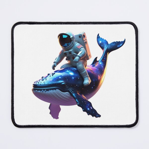 Item preview, Astronaut riding whale through galaxy designed and sold by kidoramagic.