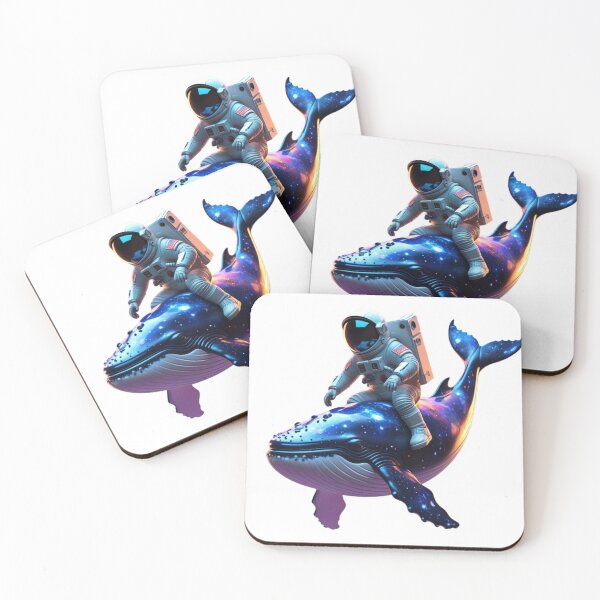 Item preview, Astronaut riding whale through galaxy designed and sold by kidoramagic.