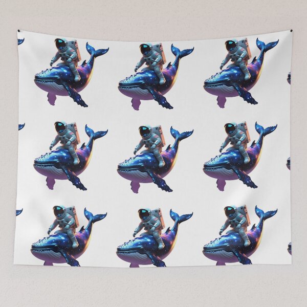 Item preview, Astronaut riding whale through galaxy designed and sold by kidoramagic.