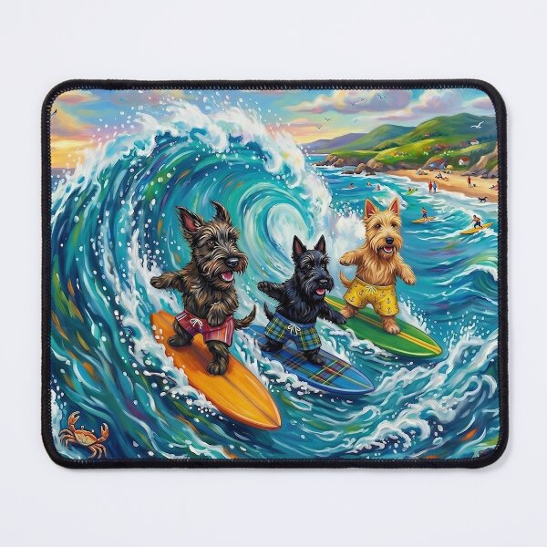 Item preview, 3 Scotties Surfing A Wave Design 2 designed and sold by LightPaintress.